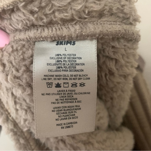 Skims Womens Teddy High Pile Fleece Joggers Desert Tan Brown Size Large NWT Nee - Picture 13 of 13
